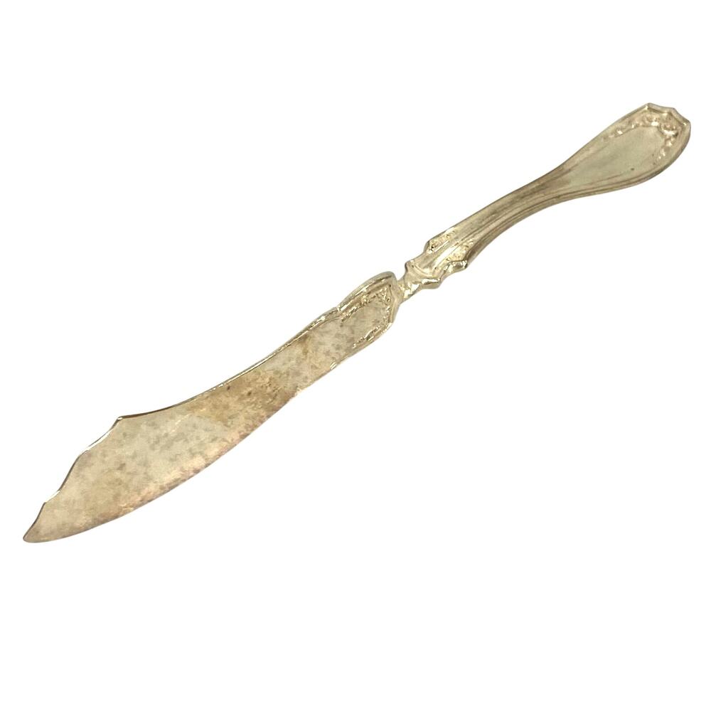 Antique Oneida Silver Twisted Handle Butter Knife Spreader Irving Garland 1916